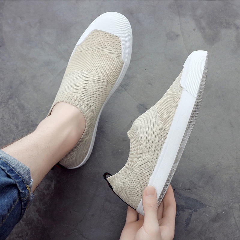 Giày Lười Vải Canvas Bắc Kinh Cổ Thấp Tăng Chiều Cao Phong Cách Hàn Quốc Thường Ngày Mùa Hè Cho Nam Sinh