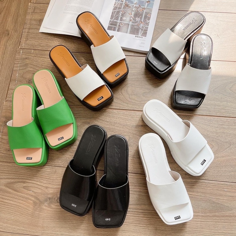 Dép quai ngang đế bánh mì cao 7 phân - Camel Store