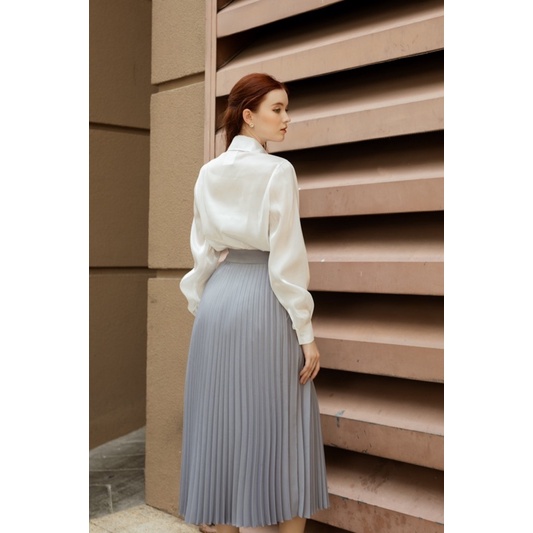 VELLE DESIGN áo sơ mi lụa tơ Celline chất lụa tơ organza cao cấp không nhăn