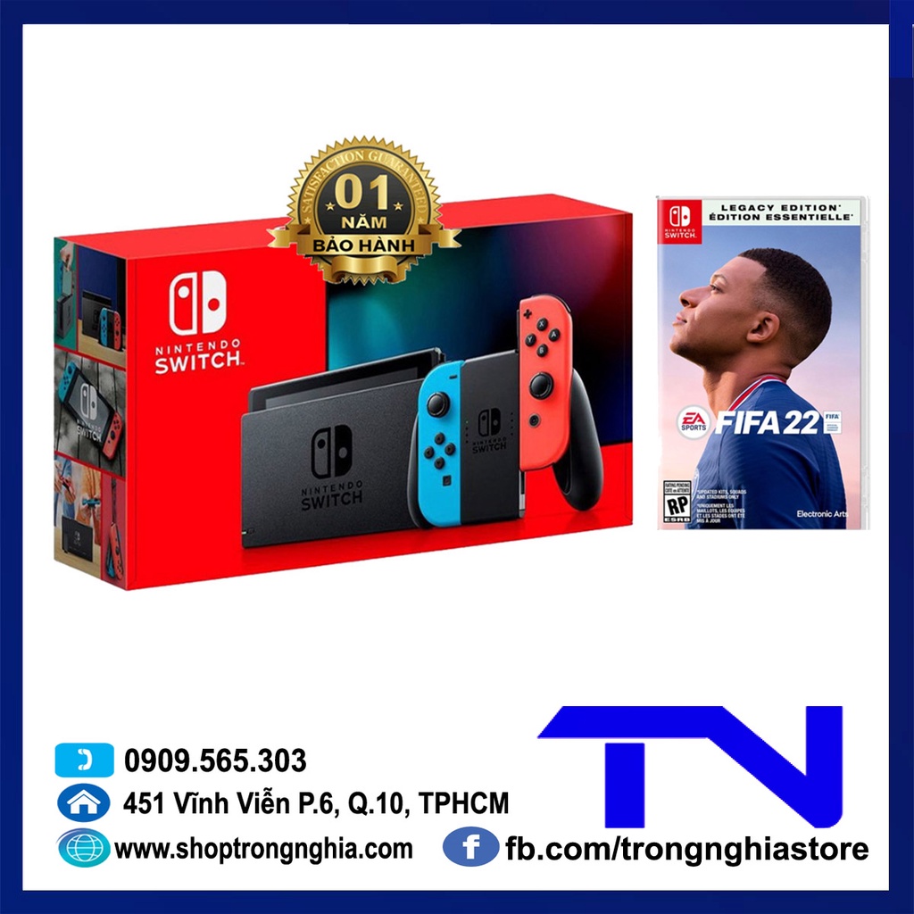 [Mã ELHAMS5 giảm 6% đơn 300K] Máy game Nintendo Switch V2 + Đĩa FIFA 22