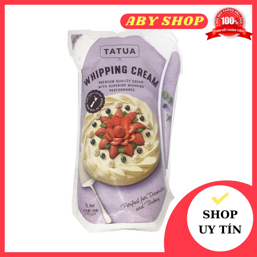 Kem sữa Whipping Cream Tatua 1L HÀNG CAO CẤP Kem tươi chuyên dùng cho làm