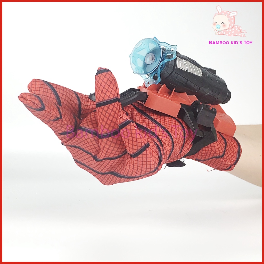 Bộ Đồ chơi bắn phi tiêu hít + Găng tay người nhện cho bé đồ chơi Siêu Anh Hùng