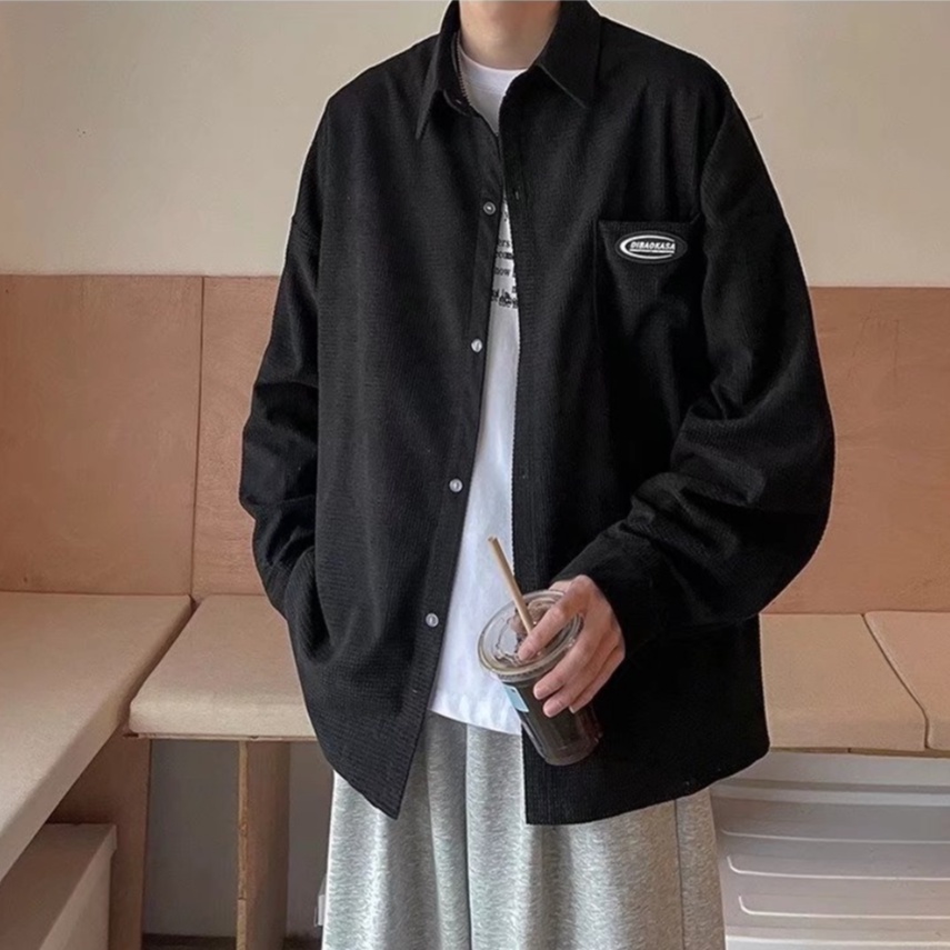 Áo Sơ Mi Tay Dài Màu áo phong rộng nam Trơn Dễ Phối Đồ áo sơ mi nam Thời Trang áo sơ mi unisex Phong Cách Hàn Quốc sơ mi nữ form rộng áo sơ mi nhung tăm