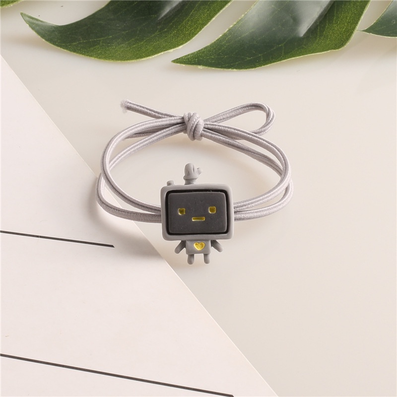 Dây buộc tóc bằng cao su co giãn mặt hình robot/sư tử/khủng long/đám mây dễ thương cho nữ