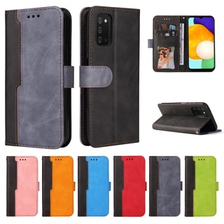 Ốp Điện Thoại Doanh Nhân Bằng Da Nắp Gập Có Ngăn Đựng Thẻ Cho Samsung Galaxy A03S M52 5G S22 Plus S22 Ultra