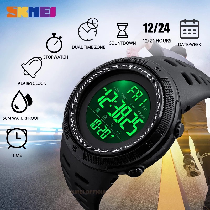 Đồng Hồ Điện Tử Đèn LED SKMEI 1251 Đa Năng Chống Thấm Nước Cho Nam