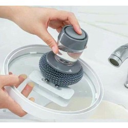 Dụng cụ cọ rửa đa năng, cọ xoong nồi, cọ bếp, cọ rửa bát đĩa có bình chứa tiện lợi