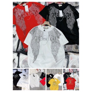 Áo phông đính đá rộng dấu quần, cotton mát mịn, túi zip xịn, tem mác đủ