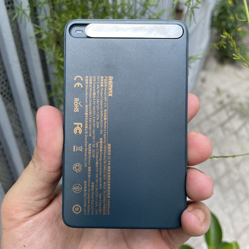 Pin dự phòng sạc nhanh Remax RPP-273 10000mAh sạc không dây wireless 15W - hỗ trợ QC và PD 22.5W (2 màu tuỳ chọn)