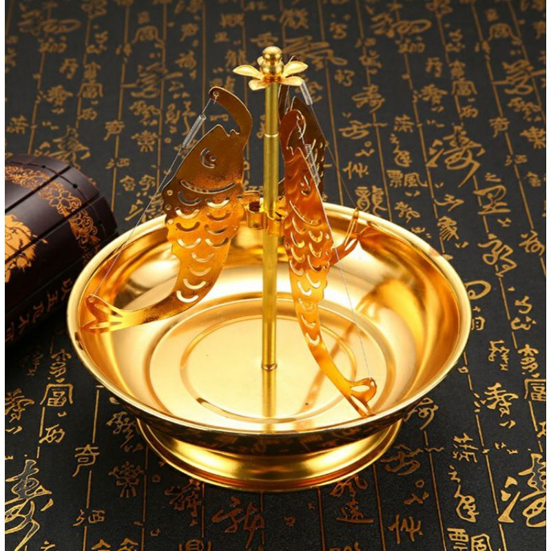 Khay Hợp Kim Mạ Vàng 3 Con Cá