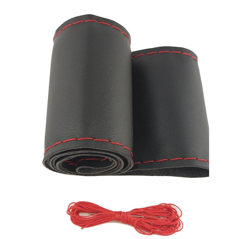 Vỏ Bọc Vô Lăng Xe Hơi Bằng Da Bò + Vải Vi Sợi Chống Trượt 38CM DIY