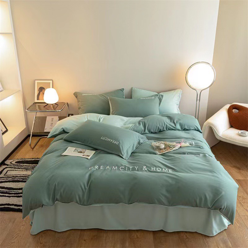Bộ chăn ga cotton tici Dream city - Thiết kế mới nhất, chăn trần bông theo yêu cầu
