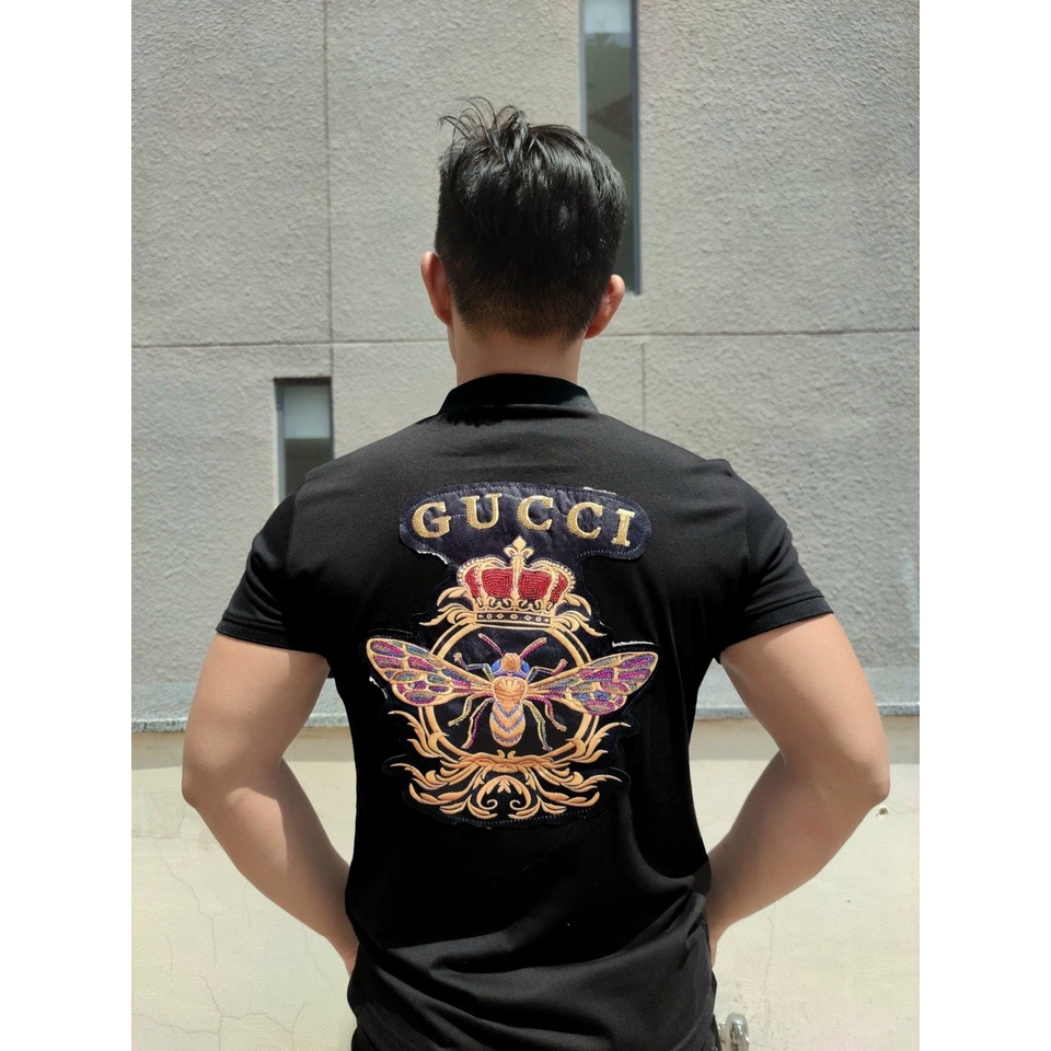Áo thun nam kim sa GGUCCIII có cổ tay ngắn vải cotton form body 2 màu trắng đen chất đẹp mát thoáng khí.