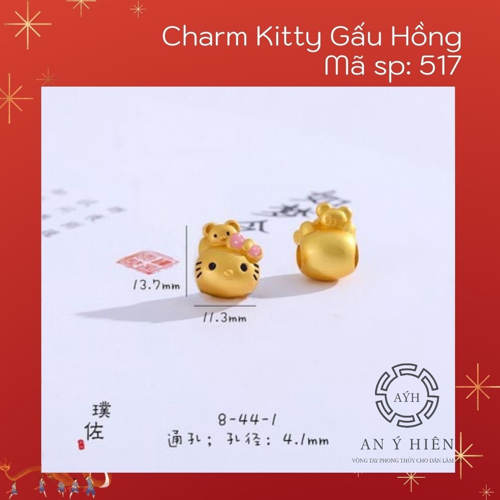 Charm Kitty Gấu Hồng #C517 ( An Ý Hiên)