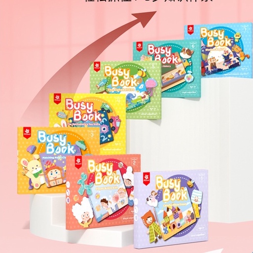 (1 cuốn) BÓC DÁN THÔNG MINH, BUSY BOOK - 5 CẤP ĐỘ - CHÍNH HÃNG PINWHEEL- Đồ chơi đầy nhà