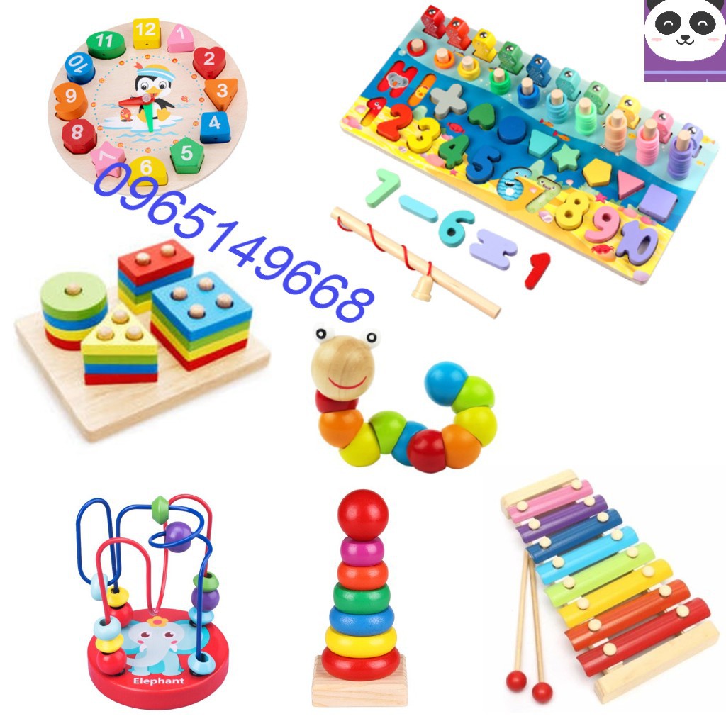 Combo 7 bộ đồ chơi gỗ thông minh