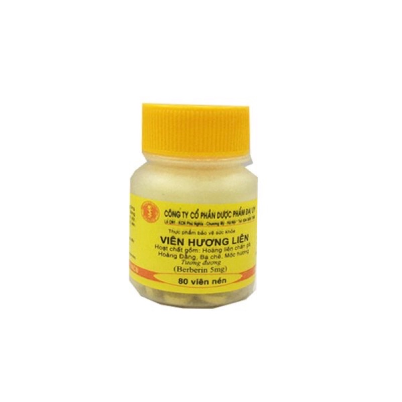 Viên hương liên BECBERZINE lọ 80 viên - Giảm triệu chứng rối loạn tiêu hoá, đau bụng, tiêu chảy - UNIV