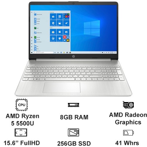 Laptop HP 15Z-EF2000 Ryzen 5 5500U/8GB/SSD 256GB/15.6''/Win 10/Silver_NK_KV