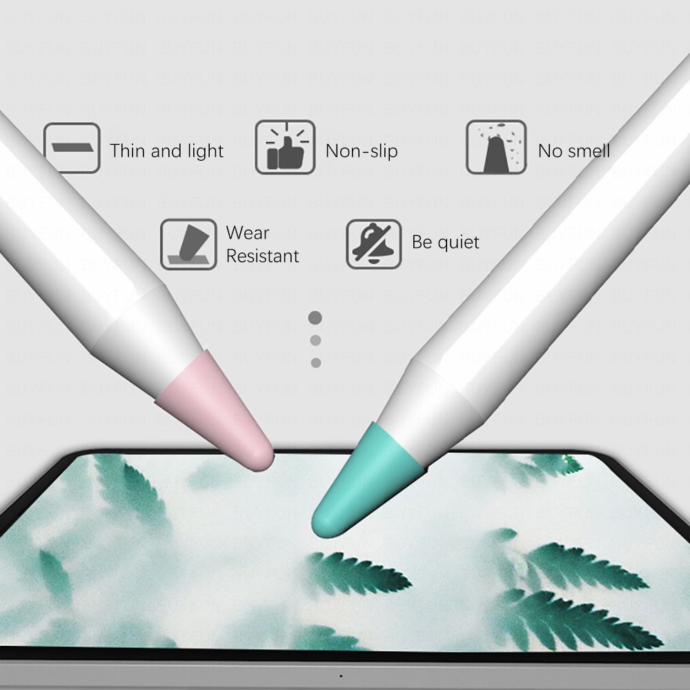 Bộ 8 nắp bảo vệ đầu bút Apple Stylus 1 2 bằng silicon chống thấm nước