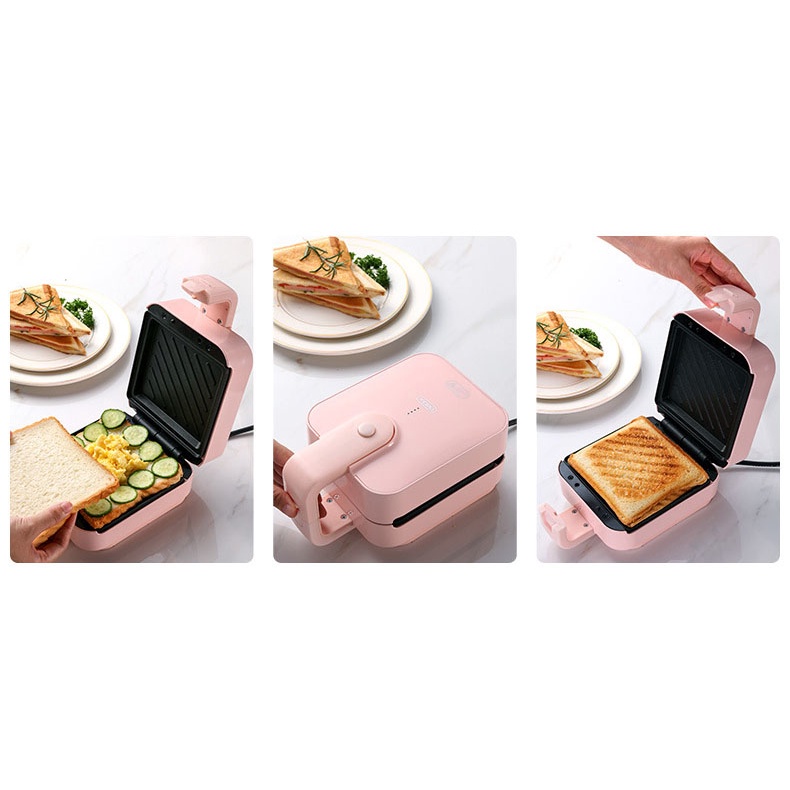 Máy Nướng Bánh Mì Đa Năng Cầm Tay Chống Dính Tuyệt Đối, Máy Kẹp Nướng Bánh Siêu Nhanh, Chiên Trứng, Nướng Thịt 2 Mặt Min