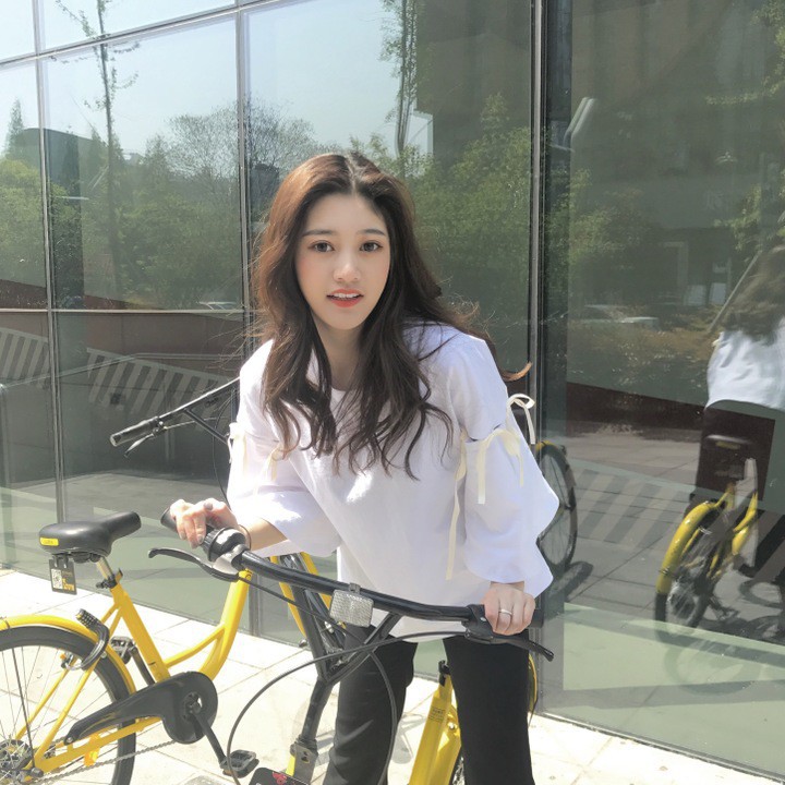 Áo tay loe phối dây thắt nơ kiểu dáng thời trang | BigBuy360 - bigbuy360.vn