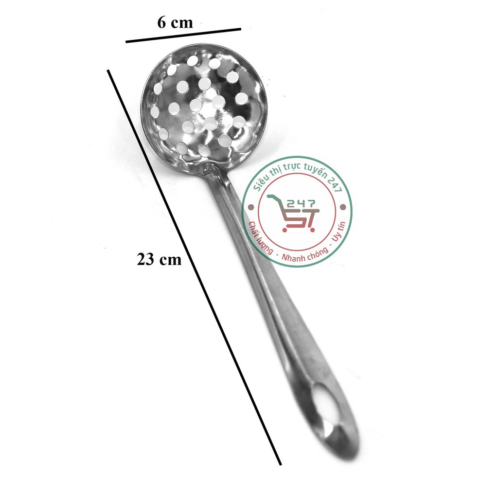 Muôi lỗ inox nấu ăn 6 -7 bền đẹp sáng bóng