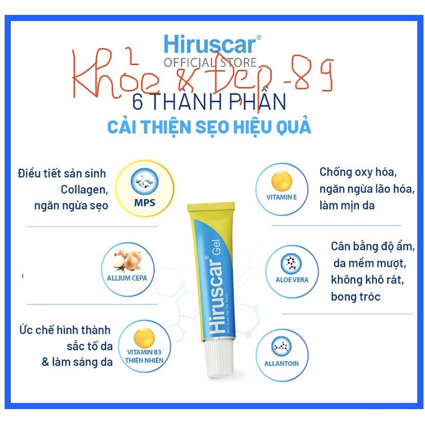 HIRUSCAR - LÀM MỜ SẸO LỒI, SẸO THÂM VÀ SẸO LÕM