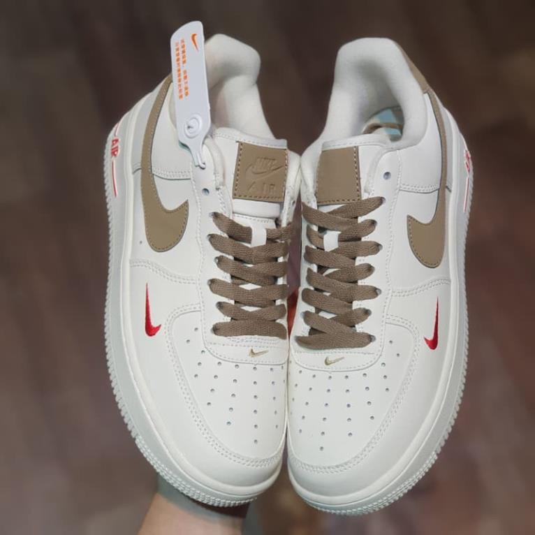 Siêu Sale 60%  Giày thể thao nike_AF1 vệt nâu, Giày sneaker air force 1 low premium white brown nam hot trend 2021