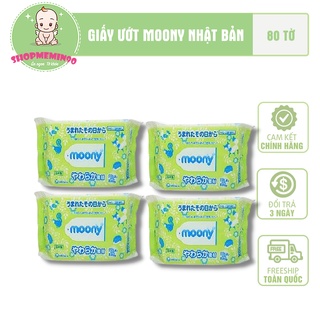 Giấy ướt Moony nội địa Nhật gói 80 tờ 99% nước tinh khiết