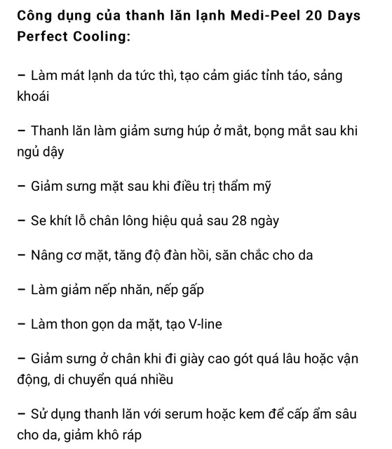 Thanh Lăn Lạnh MEDI-PEEL 28 Days Perfect Cooling ( Có Sẵn )