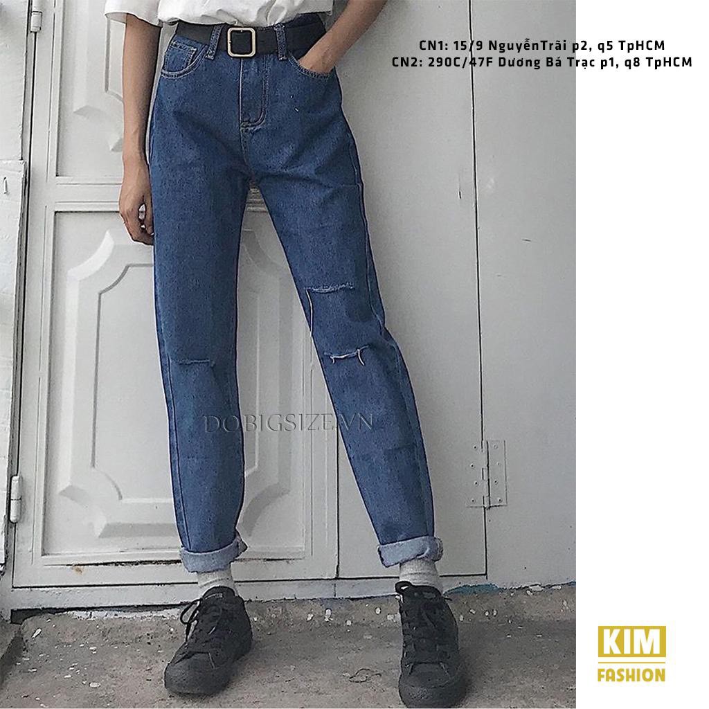 Quần baggy bigsize Kimfashion, Quần baggy from rộng lưng cao BGD Đậm-45 Từ 60-90kg