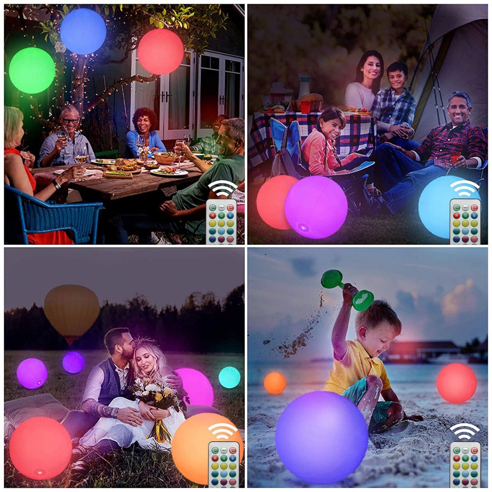1 Quả Bóng Đèn LED 13 Màu Có Thể Bơm Phồng Kèm Điều Khiển Từ Xa Dùng Làm Quà Tặng Sinh Nhật