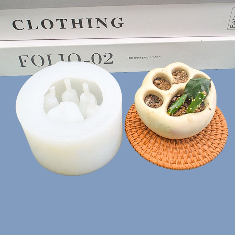Khuôn Silicone Làm Chậu Hoa Sen Đá Resin