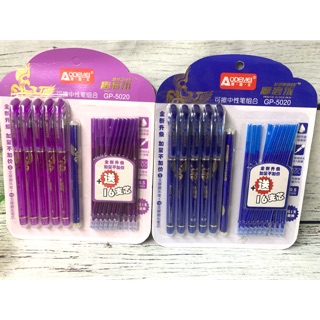 Viết Xóa được Vỉ: 5 cây bút + 16 ruột bút