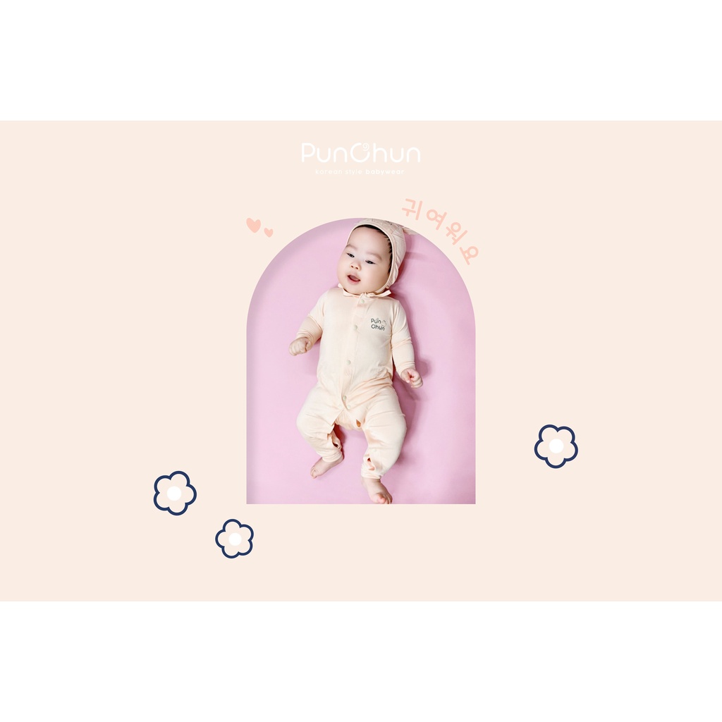 Punchun  AW2021D06 body dài tay không tất cho bé