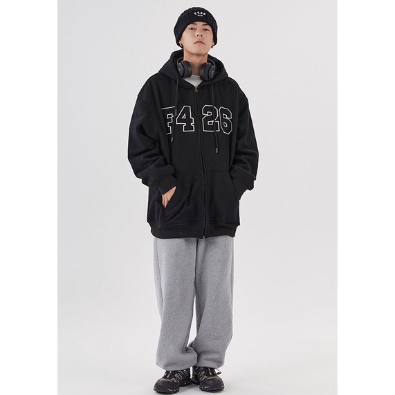 Áo khoác nỉ bông cotton unisex dưới 70kg - áo sweater hoodie nam nữ fomr rộng F4 26 | BigBuy360 - bigbuy360.vn