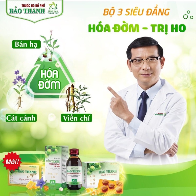 Kẹo Ngậm Bảo Thanh và siro ho - Giảm ho, long đờm