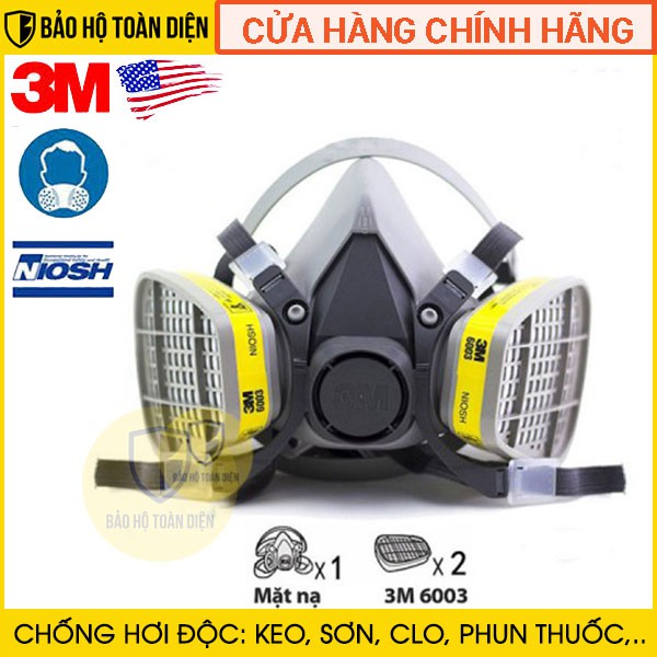 [CHÍNH HÃNG ĐÀNG HOÀNG, RẺ SẬP SÀN] Phin lọc khí axit và hơi hữu cơ 3M 6003 (cặp)