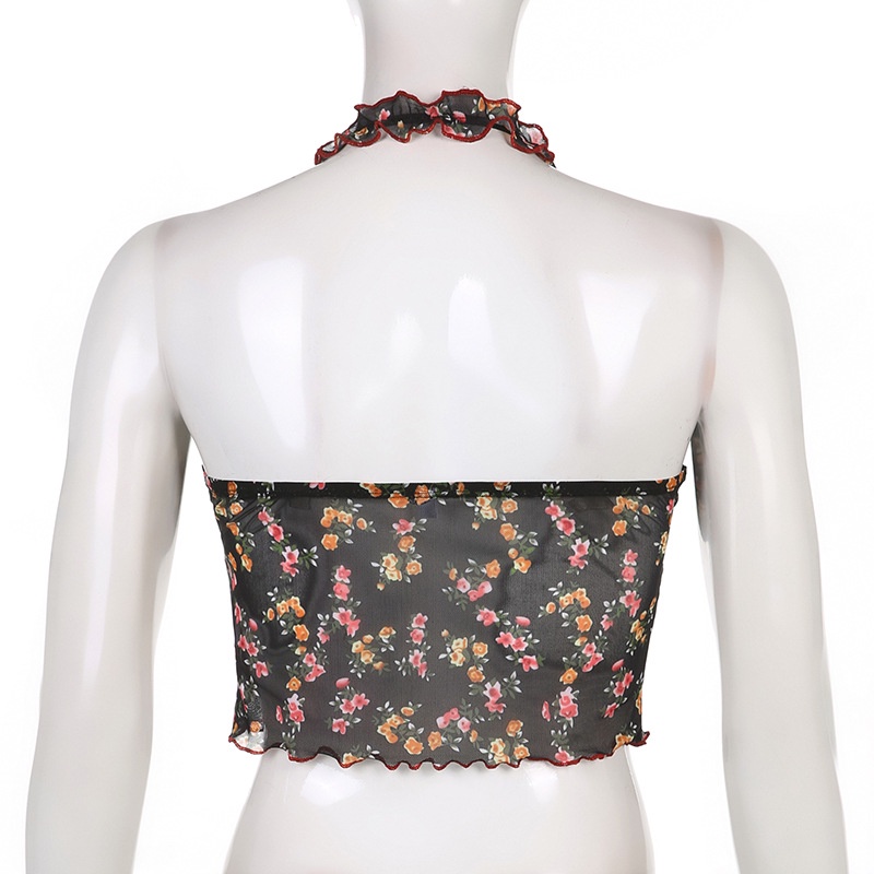 Áo Ba Lỗ Lưới In Hoa Dáng Ôm Mới Dành Cho Nữ