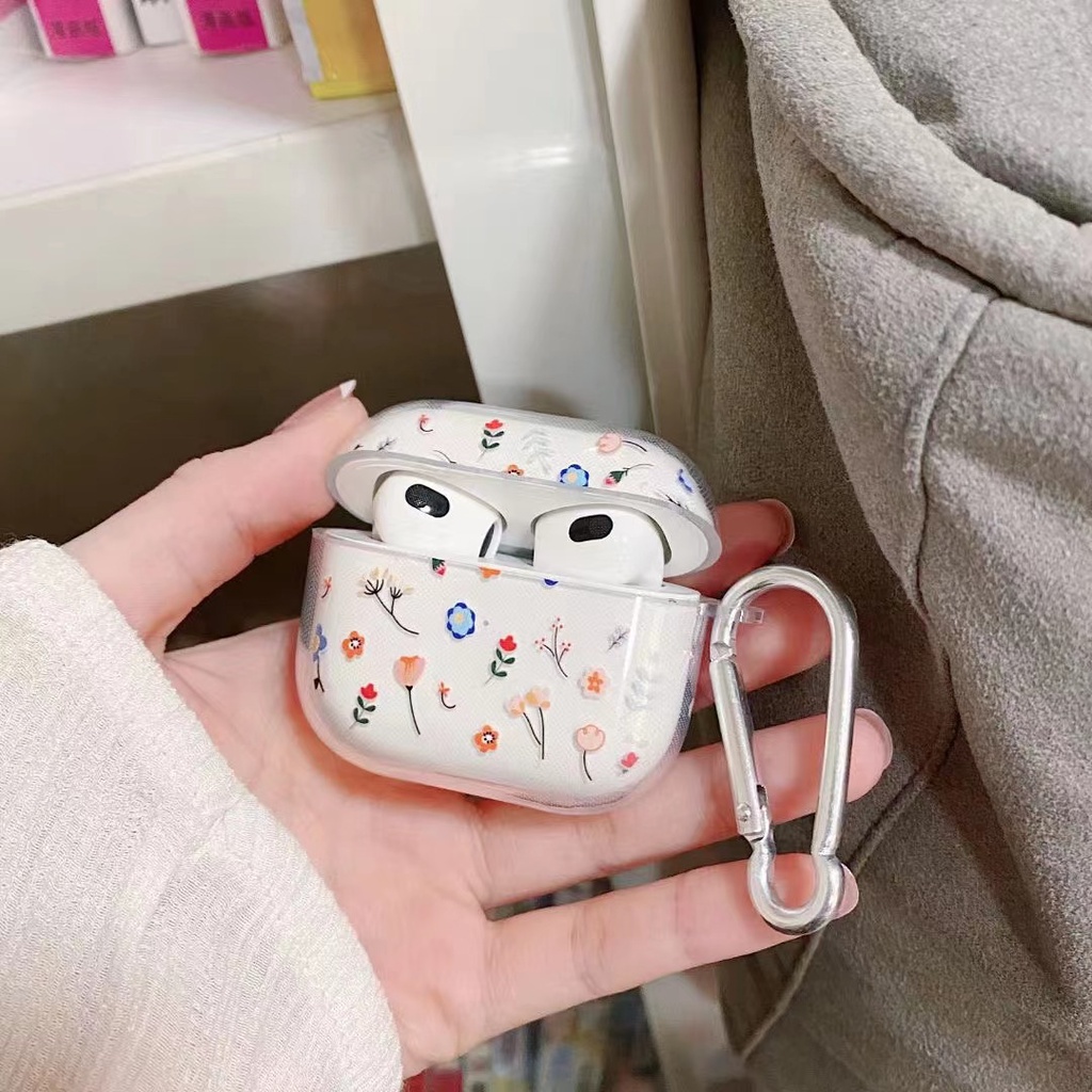 Vỏ bảo vệ tai nghe bluetooth Airpods bằng Sillicone dẻo, ốp Case cute, Airpods 2/pro VƯỜN HOA