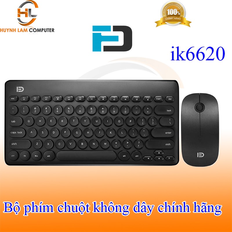 Bộ phím chuột không dây FD ik6620 đen 2.4GHz 20m 1600DPI-VSP phân phối