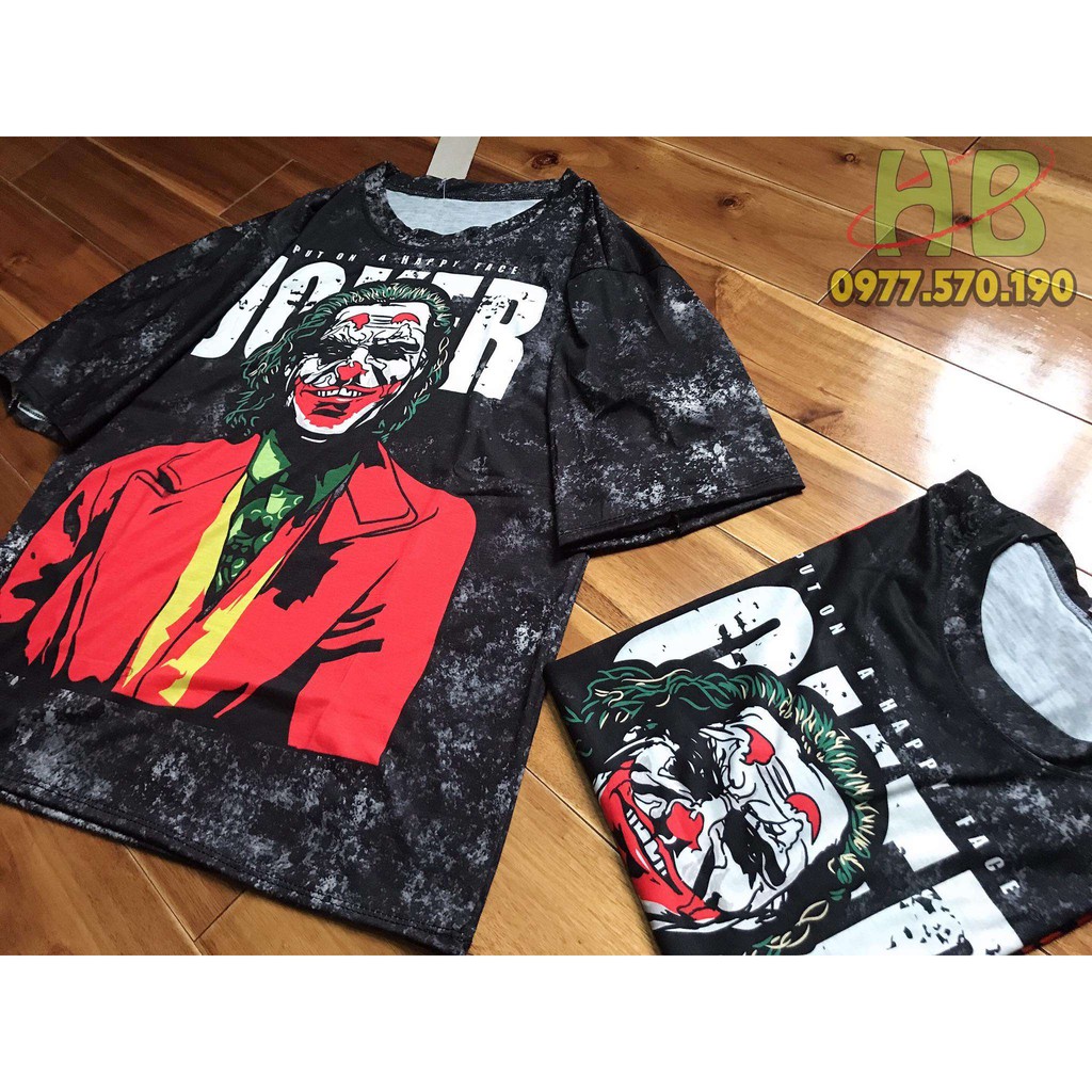 Áo Thun Unisex Loang Màu Joker Form Rộng Tay Lỡ