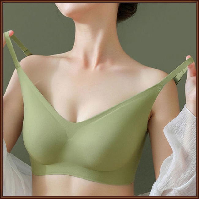 Jaz Áo Lót Lụa Lạnh Không Đường May Ba Hàng Nút Có Thể Điều Chỉnh Thoải Mái Nhẹ Nhàng Cho Nữ