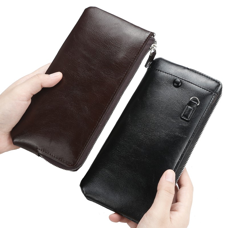 Baellerry C1286 Korean Style Simple Stylish Business Men's Clutch Bag Wallet Long Youth Leather Wallet with Zipper Men Hand Bag