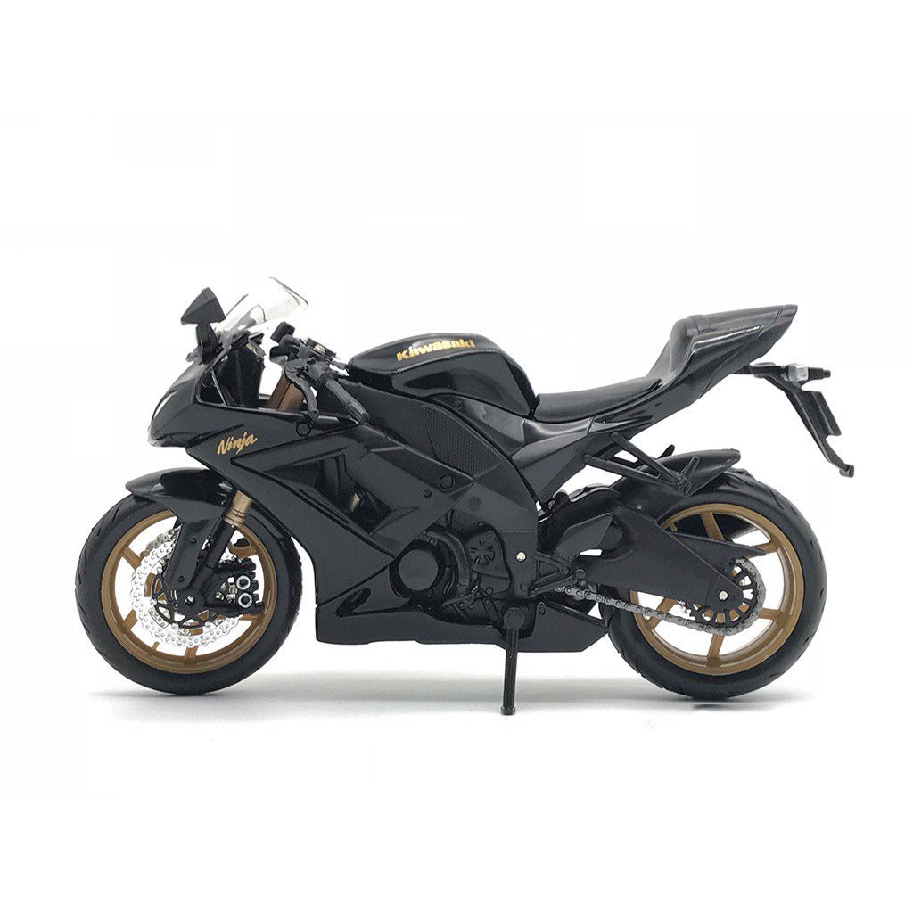 XE MÔ HÌNH MOTO Siêu xe Huyền Thoại KAWASAKI Ninja ZX-10R 2010 Black | MAISTO tỷ lệ 1:12