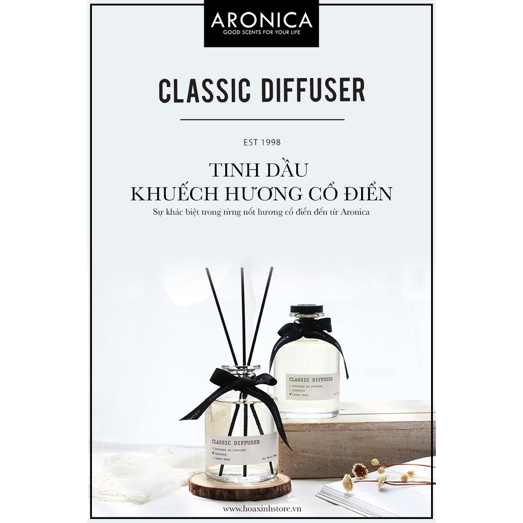 Tinh Dầu Khuếch Tán Cao Cấp Aronica Classic Diffuser 300ml - Nhập Khẩu Hàn Quốc