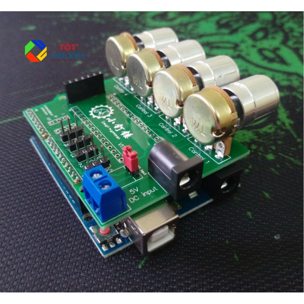 Bộ Cánh Tay Robot 4 Bậc Đầy Đủ Điều Khiển Biến Trở - Arm 4DOF Arduino Uno R3 Control