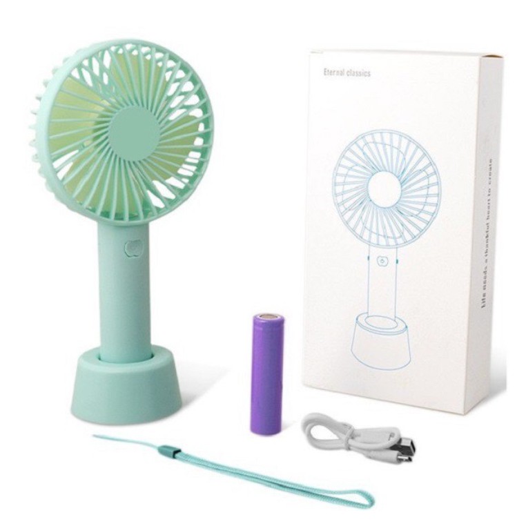 [FREESHIP❤️] QUẠT MINI CẦM TAY TÍCH ĐIỆN CÓ ĐẾ ĐỂ BÀN 3 TỐC ĐỘ GIÓ | BigBuy360 - bigbuy360.vn