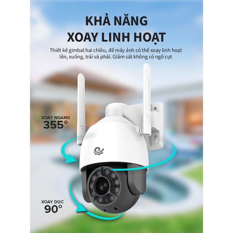 Camera wifi ngoài trời xoay 360 chống nước -Việt Star Quốc Tế YS8031, 3.0 MPx 1080Pkết n