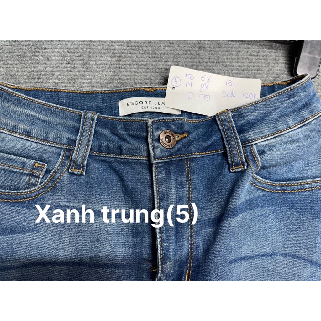 Quần Jeans Nữ Lẻ Size Xanh Trung Lỗi Sượt Dơ Nhẹ - Size 5